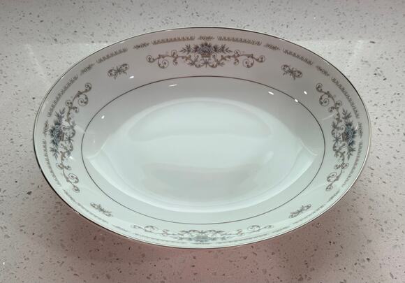 Diane Japan Other - Vintage Diane Japan 10.5" Oval Vegetable Serving Bowl Blue Floral Platinum
